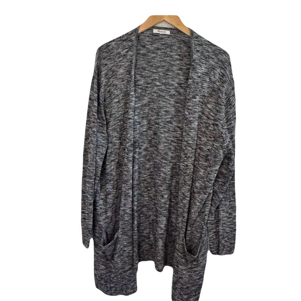 Madewell Open Front Cardigan Sweater Gray and Black 2X